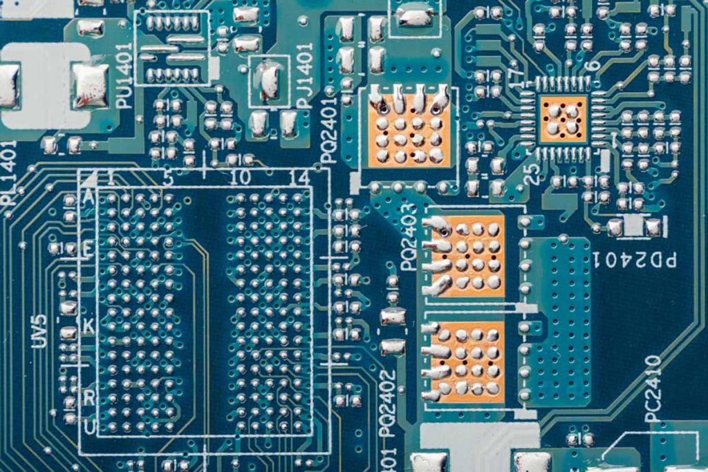 Circuit board close up.